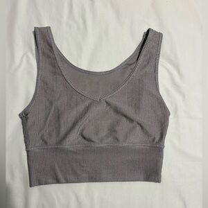 90 Degree By Reflex purple metallic Ribbed Sports Bra